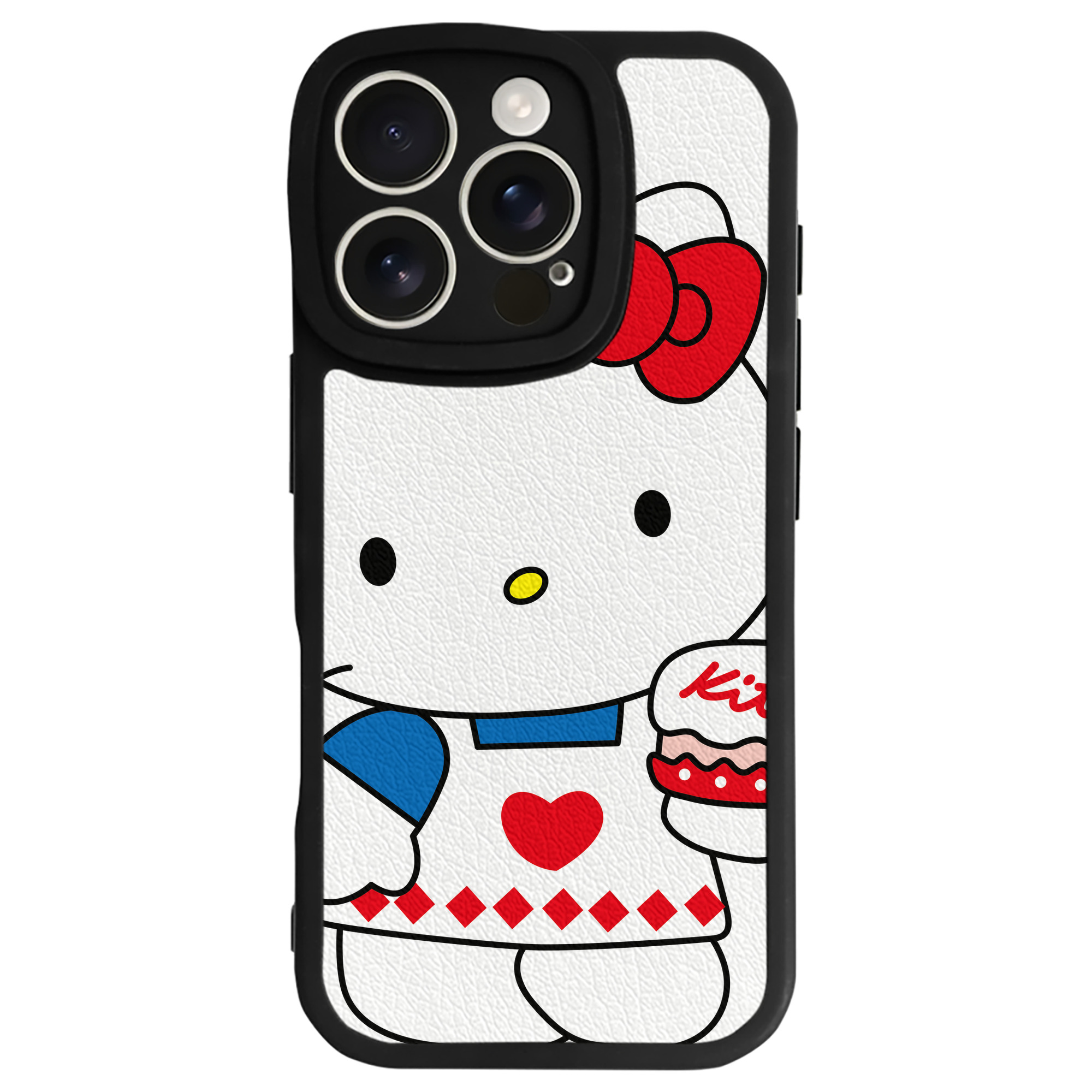 （画像用） Hello Kitty ハローキティ 【iPhone 16シリーズ対応】シリコンスマホケース（レザー調） 材質：シリコン